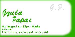 gyula papai business card